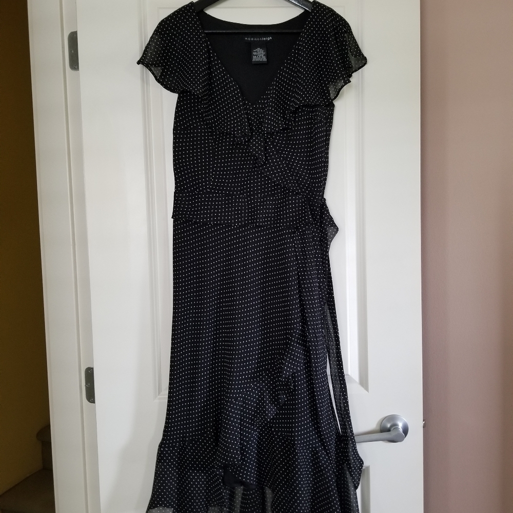 MADISON LEIGH chiffon polka dot dress